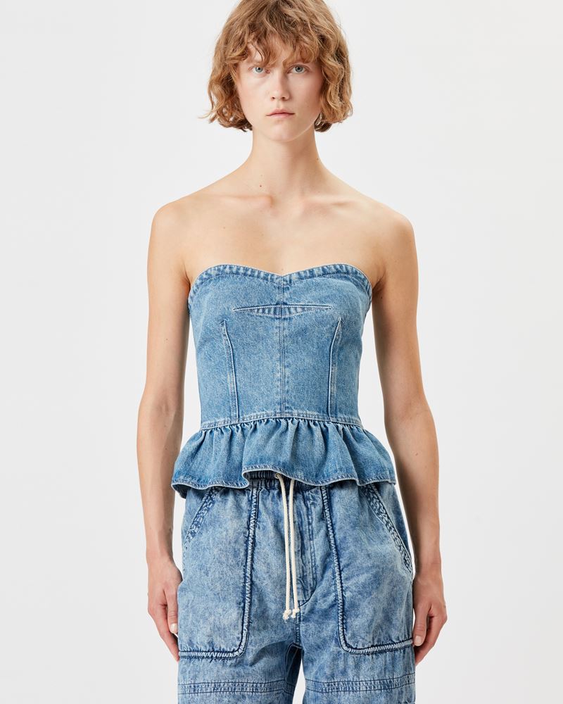 SOLIZINIA DENIM SLEEVELESS TOP